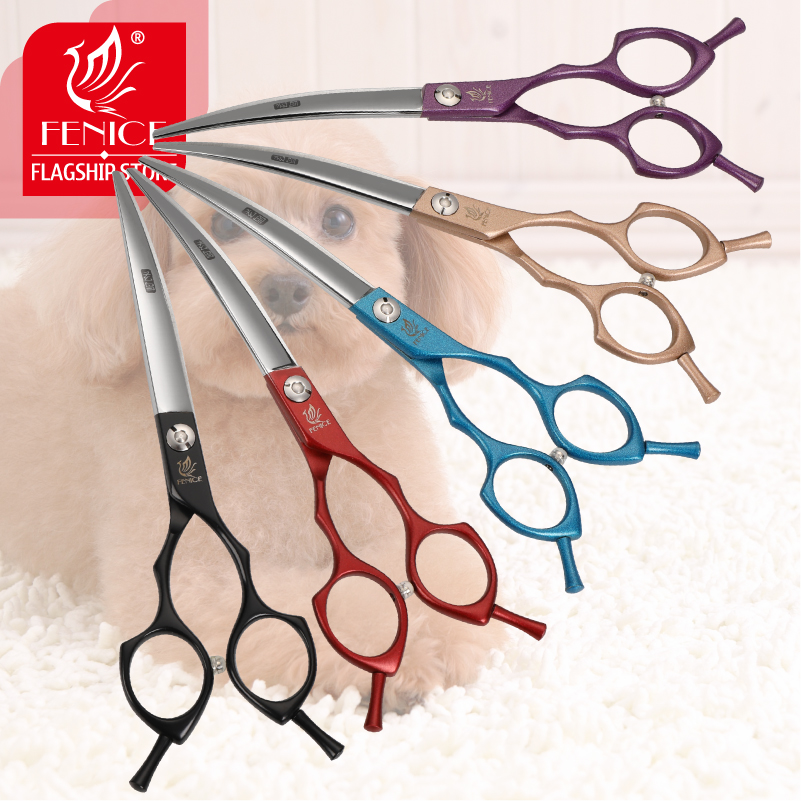 Grooming Scissors - Fenice Professional symetrical handle colorful 6.5