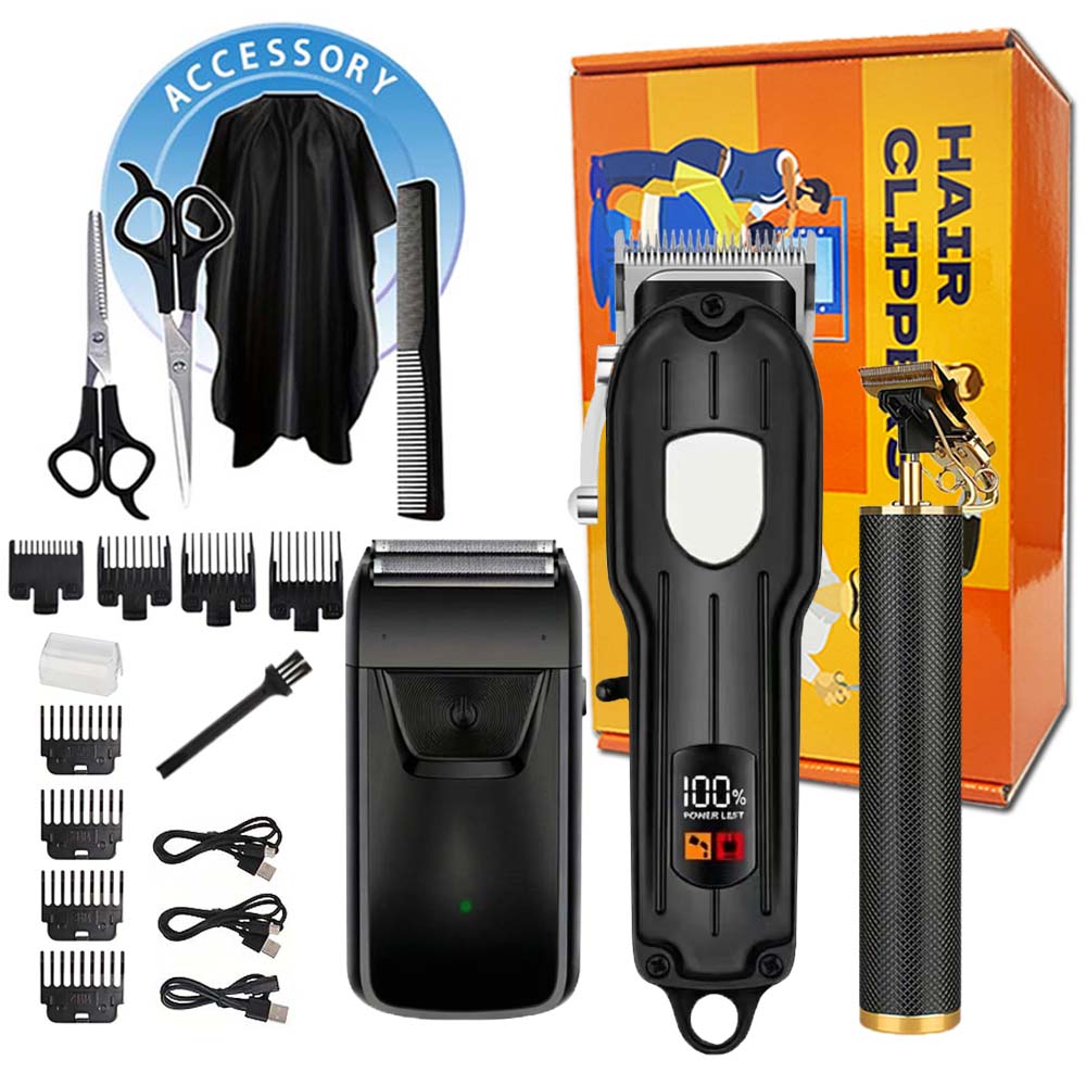 Electric Shaver Rotary - Professional Hair Clipper Set with LCD