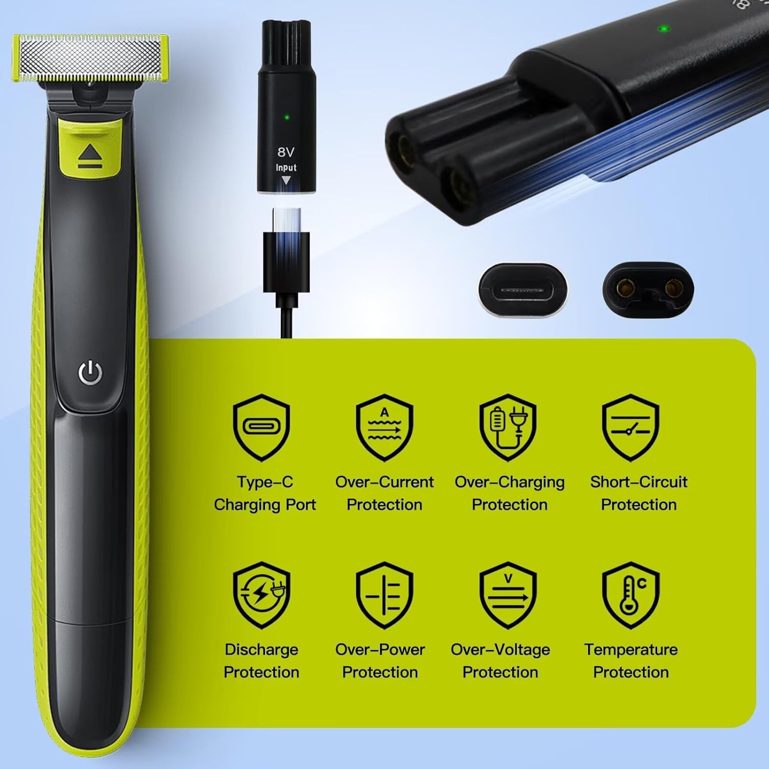 8V HQ850 Type-C Shaver Charger - Aftershave recension och pris